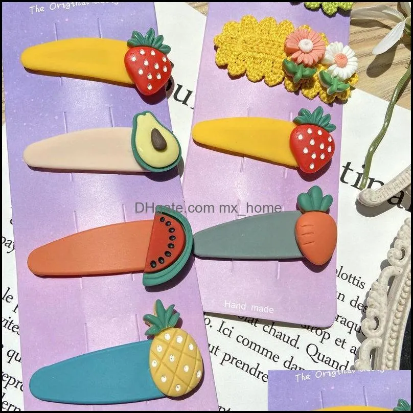 Baby Girls Cartoon Hairpin For Women Children Rainbow Hair Clip Kids Sunflower Candy Fruit Barrette Accessories