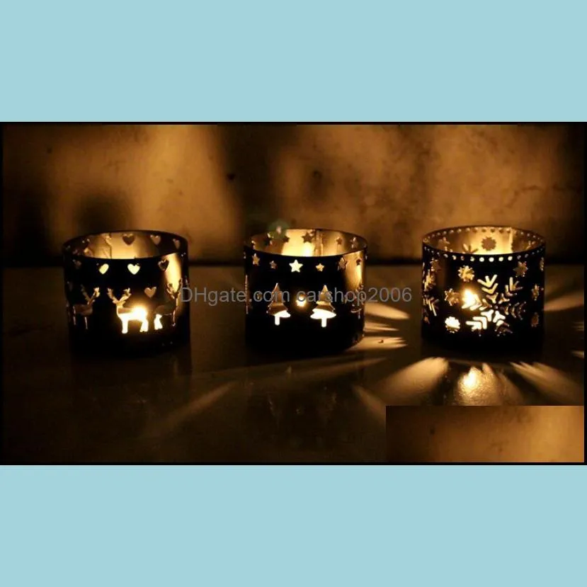 Hot Home Festive Xms Hollow Candle Holder Candlestick Creative Christmas Decor Party Decoration