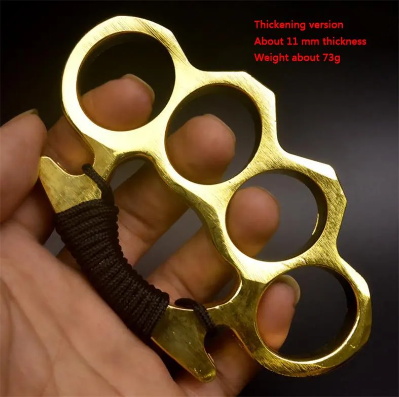 Tjockat metallfinger Tiger Säkerhetsförsvar Fyra Knuckle Duster Självförsvarsutrustning Bracelet Pocket EDC Armbandsverktyg