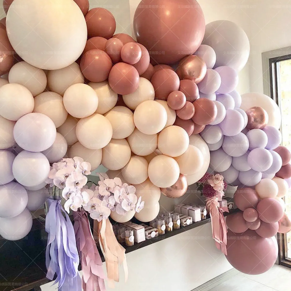 Kit Arco Palloncini Rosa e Beige, 157 Pezzi Palloncini Copleanno con