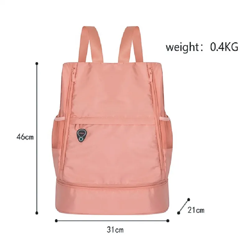 Mini sac à dos Oxford avec pochette pour chaussures, sac de sport, natation, séparation sèche et humide, pour salle de sport, Yoga, plage, piscine, casque, Pocket307l