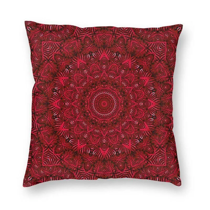 Cuscino/Cuscino decorativo Red Passion Mandala Fodera per cuscino Stampa Boho Motivo floreale Federa per soggiorno Fashion Federa Home Dec