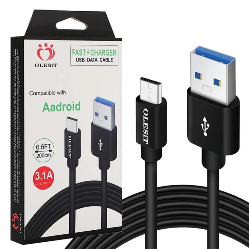 5A USB Type C-kabels Snel opladen Type-C naar USBC PD-kabel voor Huawei P30 P20 Olesit 3A met retaildoos 3ft