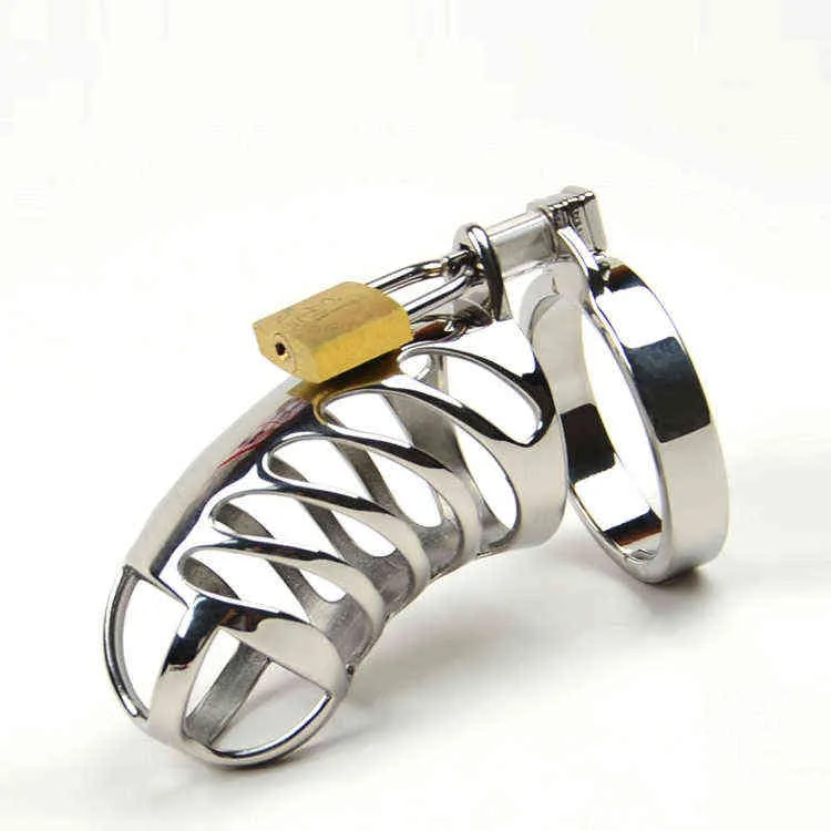 NXYCockrings SODANDY Dispositivi di castità Cintura maschile in acciaio inossidabile Gabbia per pene traforata Anello per pene in metallo Bondage/ Restrizioni Gear 1124
