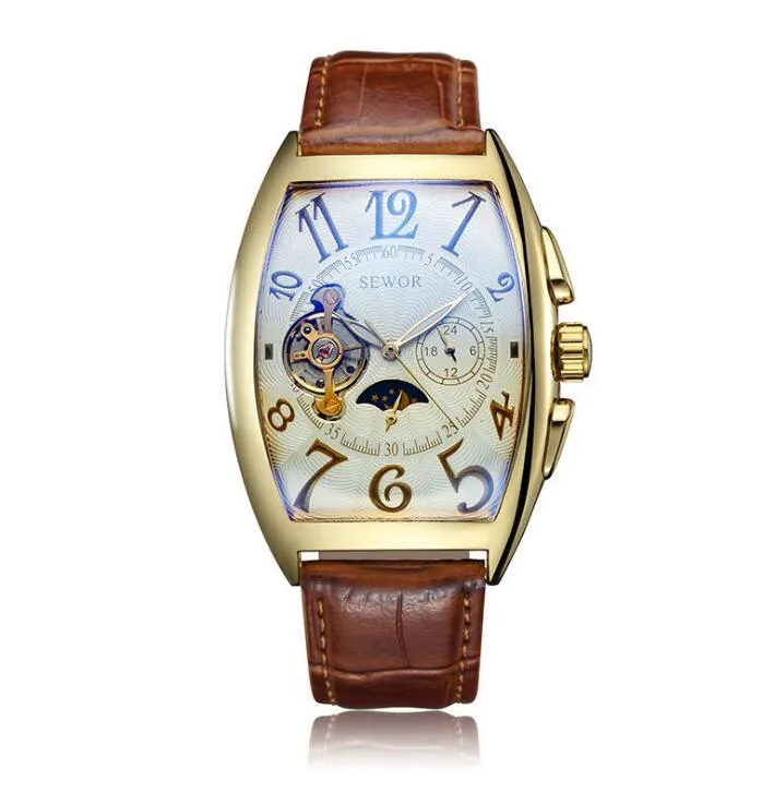 SEWOR Mens Automatic Automatic Leather Watch With Belt SEW140 2 From Ikwatches 29.44 DHgate.Com