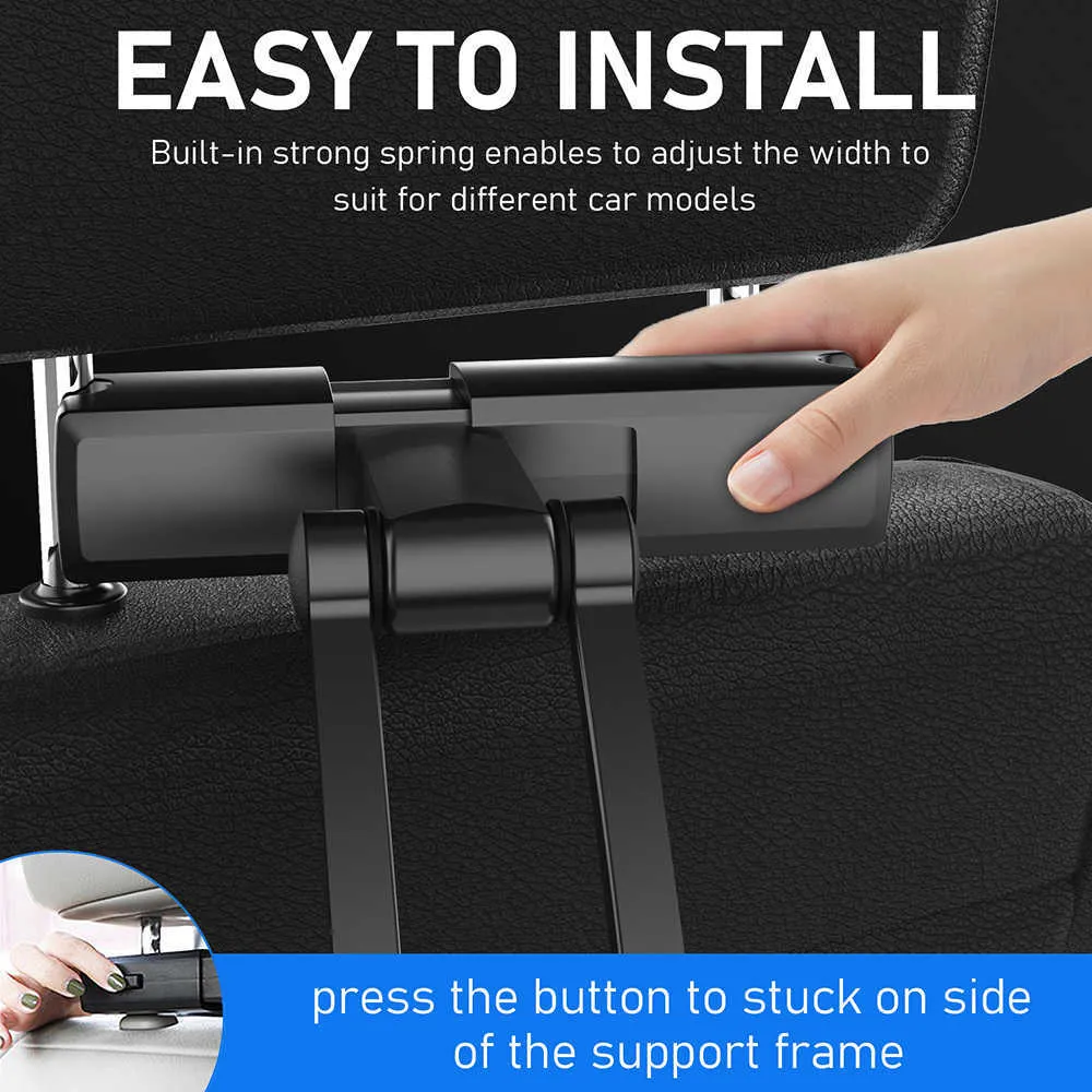 Universal Car Tylna poduszka Poduszka Stojak na iPad 7 87 -calowy Tablet 360 Wspornik obrotowy tylne siedzenie samochod