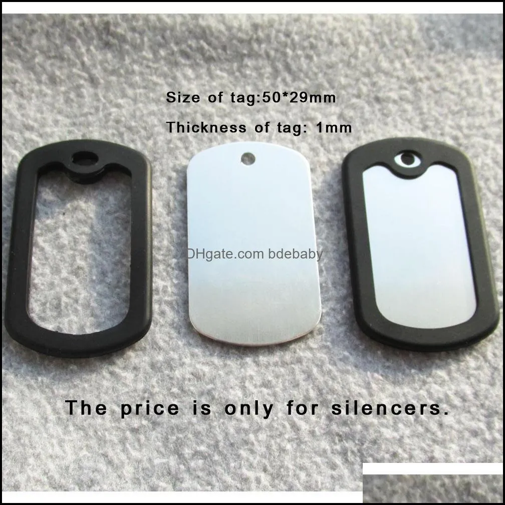 100 pieces per lot Square Army Dog tag rubber silicone silencer for military Army Dog Tags