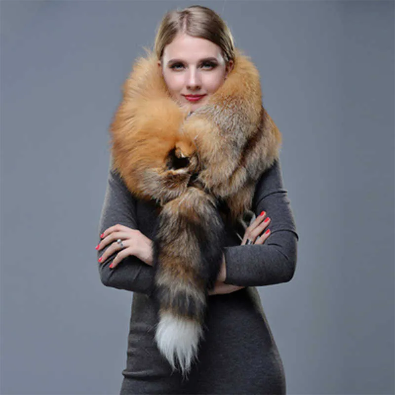 CFlokx Winter Faux Fox Fur Scarf Collar for Women Men Fake Fur Neck Warmer Soft Thick Furry at Women's Clothing store