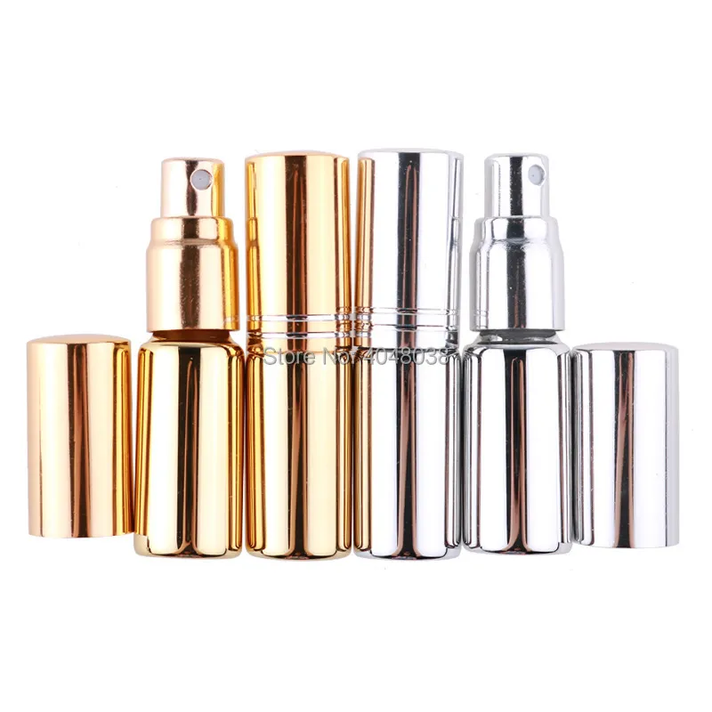 Electroplate Cosmetic Container Glass Spray Vial Perfume Refillable Bottle Portable Astringent Press Pump Bottle 5 ML Atomizer (5)