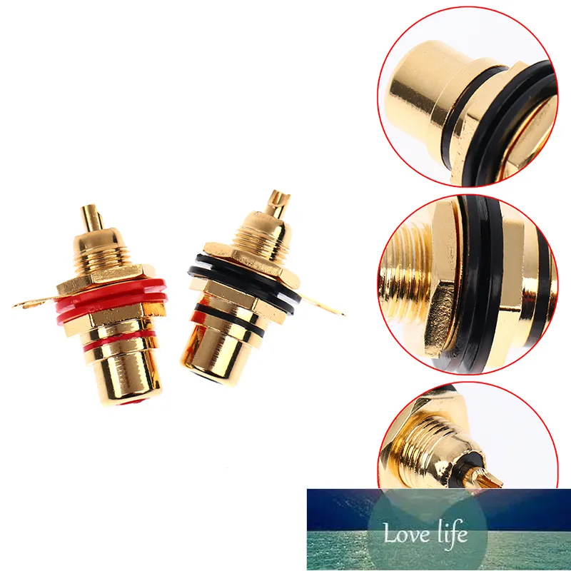 20pcs Gold RCA Phono Female Chassis Mount Sockets – Panel Mount Screw Type, Metal Connector