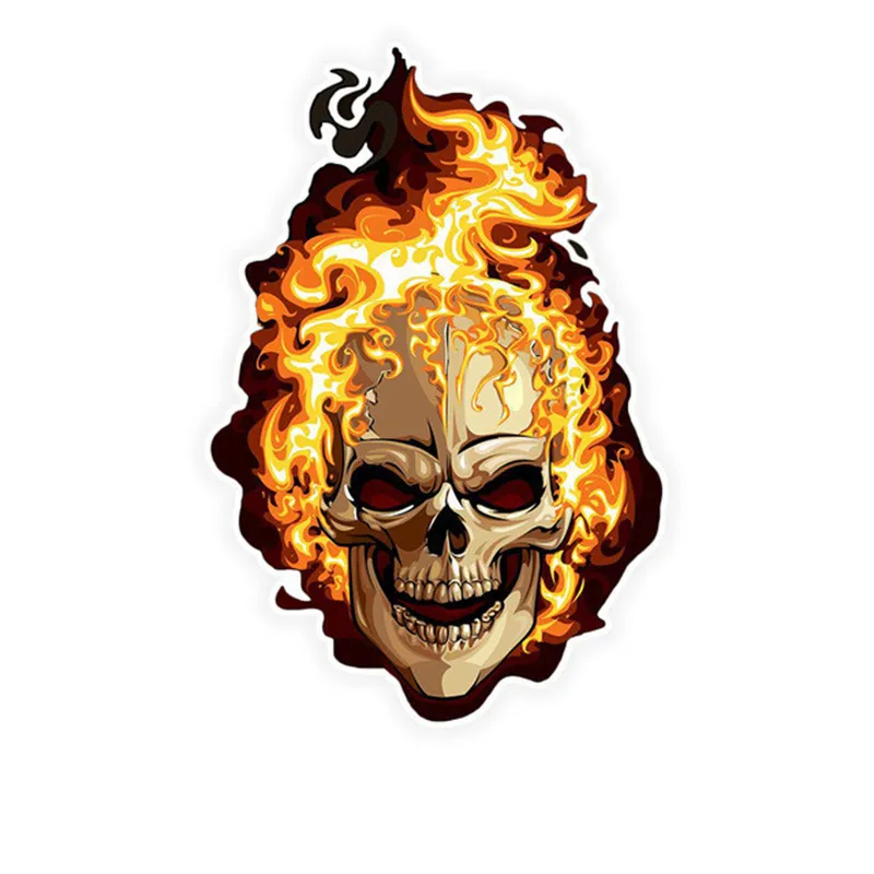 Voertuig Fire Skull Stickers Reflecterende Death Punisher DIY Graffiti Decals voor Bagage Motorcycle Scooter Games Skateboard Gitaar Wall Gift Decorate