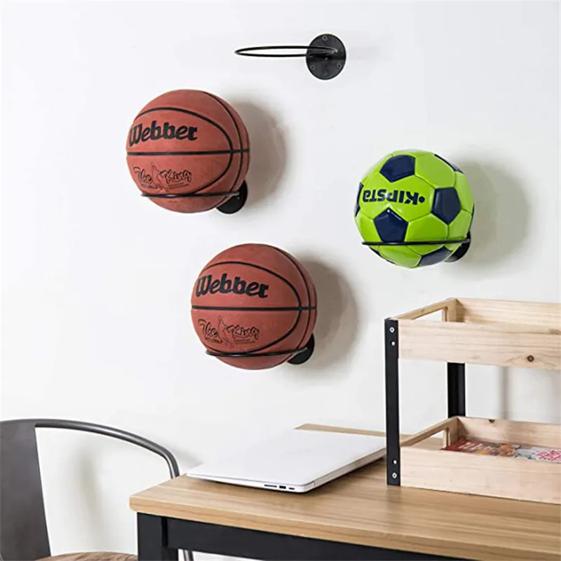 Baloncesto de baloncesto de baloncesto bastidor de almacenamiento de baloncesto bola simple bastidor de colocación fija en casa, hierro de arte, bola de baloncesto, bastidor de baloncesto LX4620