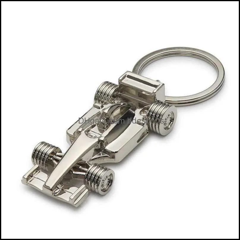 F1 Keychain Racing Activity Gift Personality Pendant Key Buckle Car Key Chain Men`s Jewelry keyring silver color can be engraved G1019