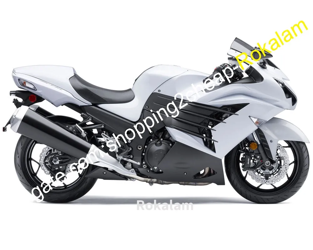 ZX-14R Dostosowana powłoka dla Kawasaki Ninja ZX14R ZZR1400 2012 2013 2014 2015 Biały Czarny ABS Zestaw do zwalczania (formowanie wtryskowe)