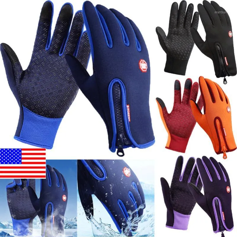 Wasserdichte Winter-warme Handschuhe, winddicht, Outdoor, verdickte Fäustlinge, Touchscreen, Unisex, Herren, Fahrradhandschuh