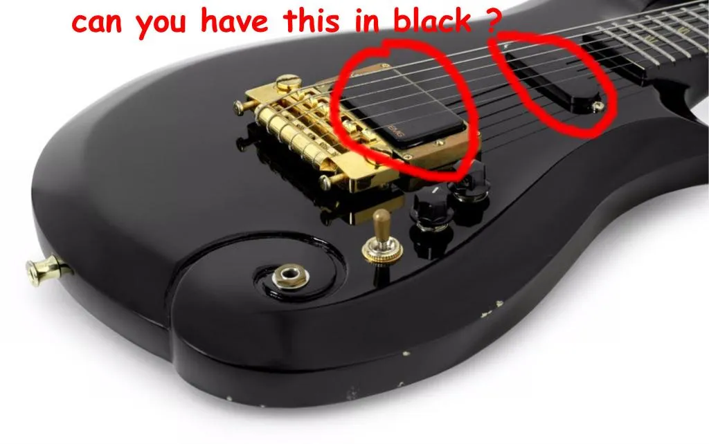 Diamond Jimi Hendrix Prince Cloud Black E-Gitarre, Goldeinlage mit römischen Ziffern, umlaufender Saitenhalter, goldene Hardware