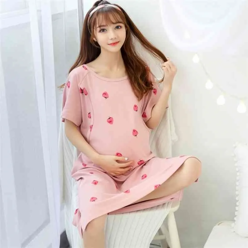 Moederschap Borstvoeding Nursing Nightgown Room Draag nachtkleding Nightie Moeder Nachtkleding Borstvoeding Pyjama's ZwangerschapSress 210918