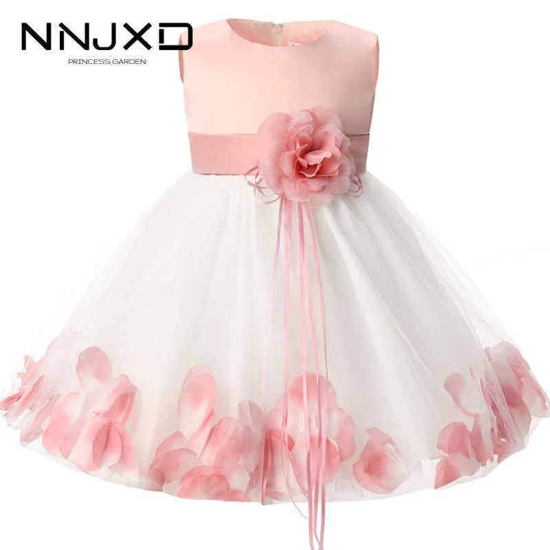 Kwiat Girl Dress Summer Odzież 2021 Tulle Princess Baby Wedding Party Prom Kids Odzież Kostium na Q0716