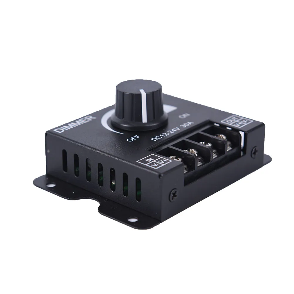 4pcs / lot LED 조광기 조정 가능한 밝기 램프 전구 스트립 드라이버 단일 컬러 전원 공급 장치 컨트롤러 30A DC 12V 24V 360W D2.0