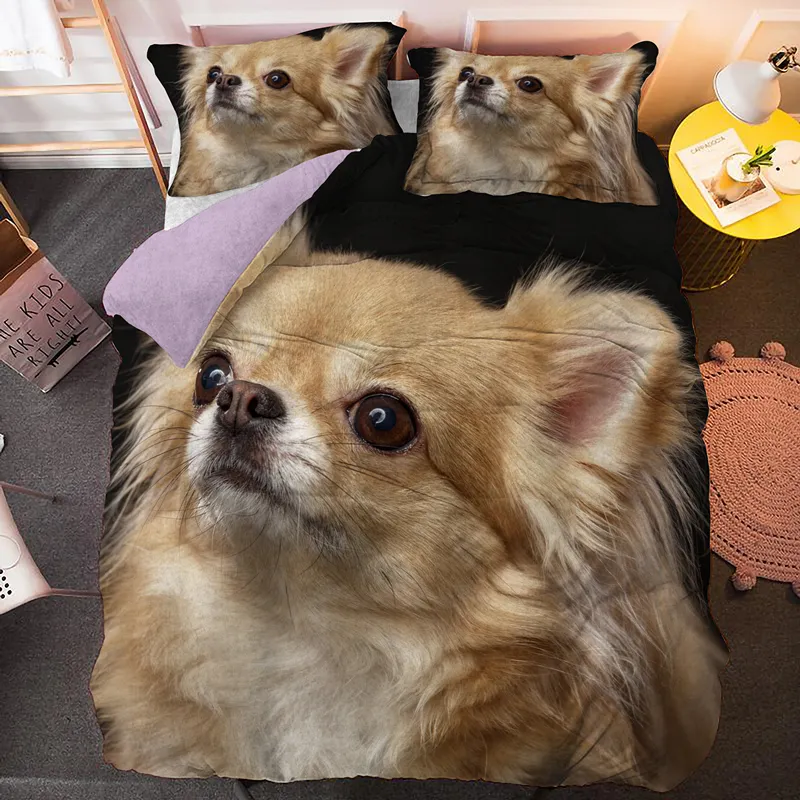 3D Animal imprimé ensemble de literie décoration de la maison chienchien animal de compagnie chiot housse de couette taie d'oreiller livraison directe 210317