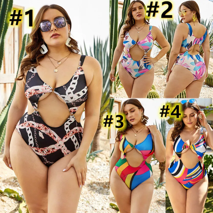 Summer Women Bikinis Plus Size 3XL 4XL 5XL Baddräkter Sexig strand Badkläder Simdräkt i ett stycke Baddräkt Större Baddräkter 4517