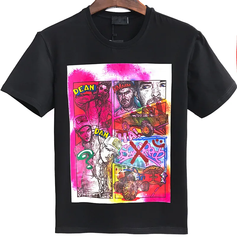 22ss 100% Pamuk Tasarımcısı T-shirt Erkek Yüksek Kalite Grafiti Rahat Tees Yaz Kısa Kollu Hip Hop Kaykay Tops Tee Punk Baskı Mektup Kadınlar