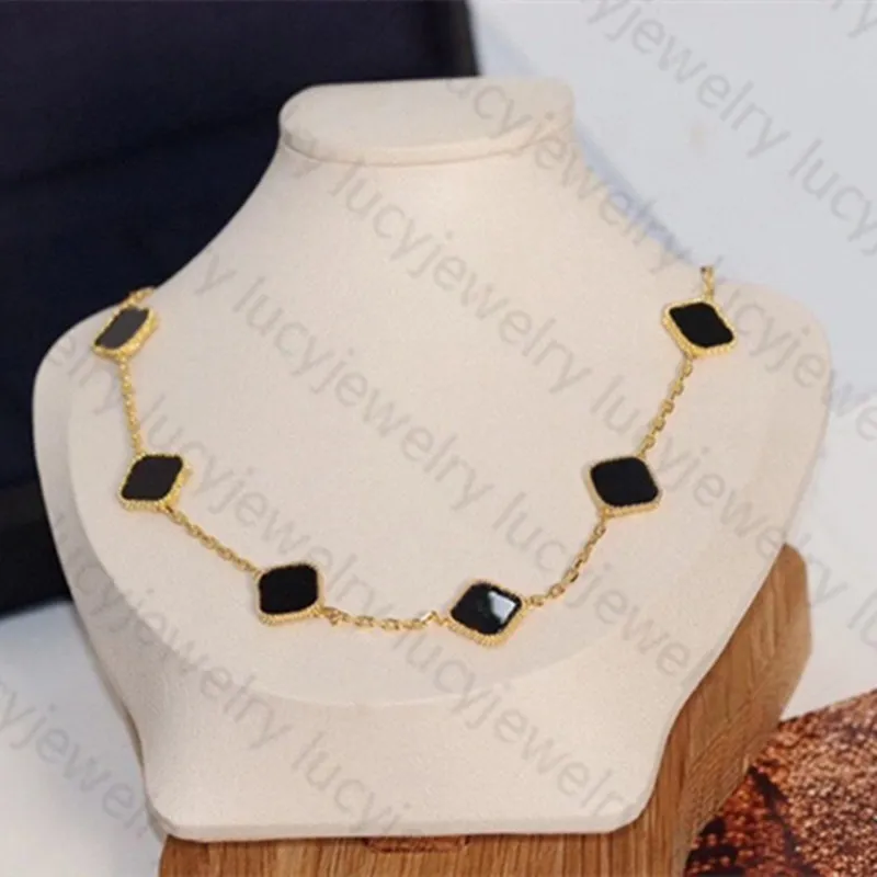Elegancki naszyjnik dziesięć koniczyny Modne naszyjniki Prezent Klasyczny wisiorek biżuterii dla kobiety ładna jakość 7 kolorów 300 W