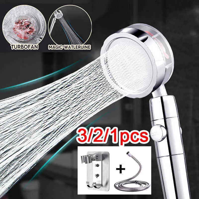 Turbocharged High Pressure Turbo Fan Combination Shower Head Water