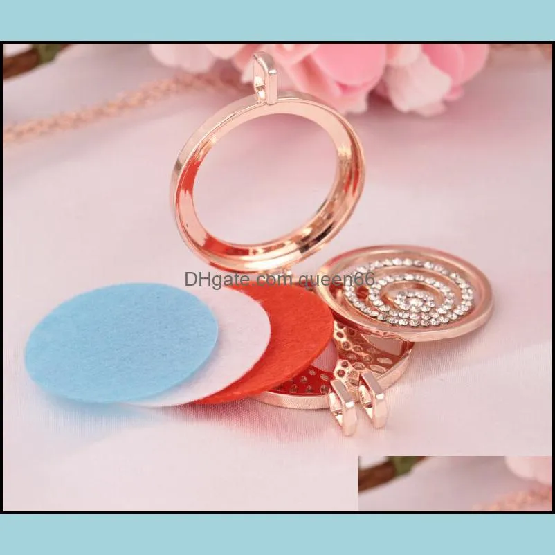 Coin Disc Perfume Fragrance Necklace Essential Oil Diffuser Necklace Jewelry Aromatherapy Locket Necklace For Women NE599