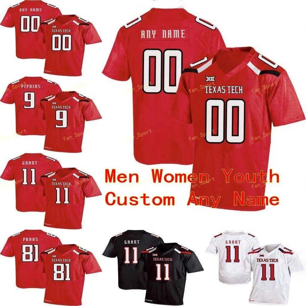 Niestandardowe Texas Tech College Football Jersey 55 E.J. Holub 56 Jack Anderson 58 Madison Akamnonu 62 Le'raven Clark Mężczyźni Kobiety Młodzież Zszyty