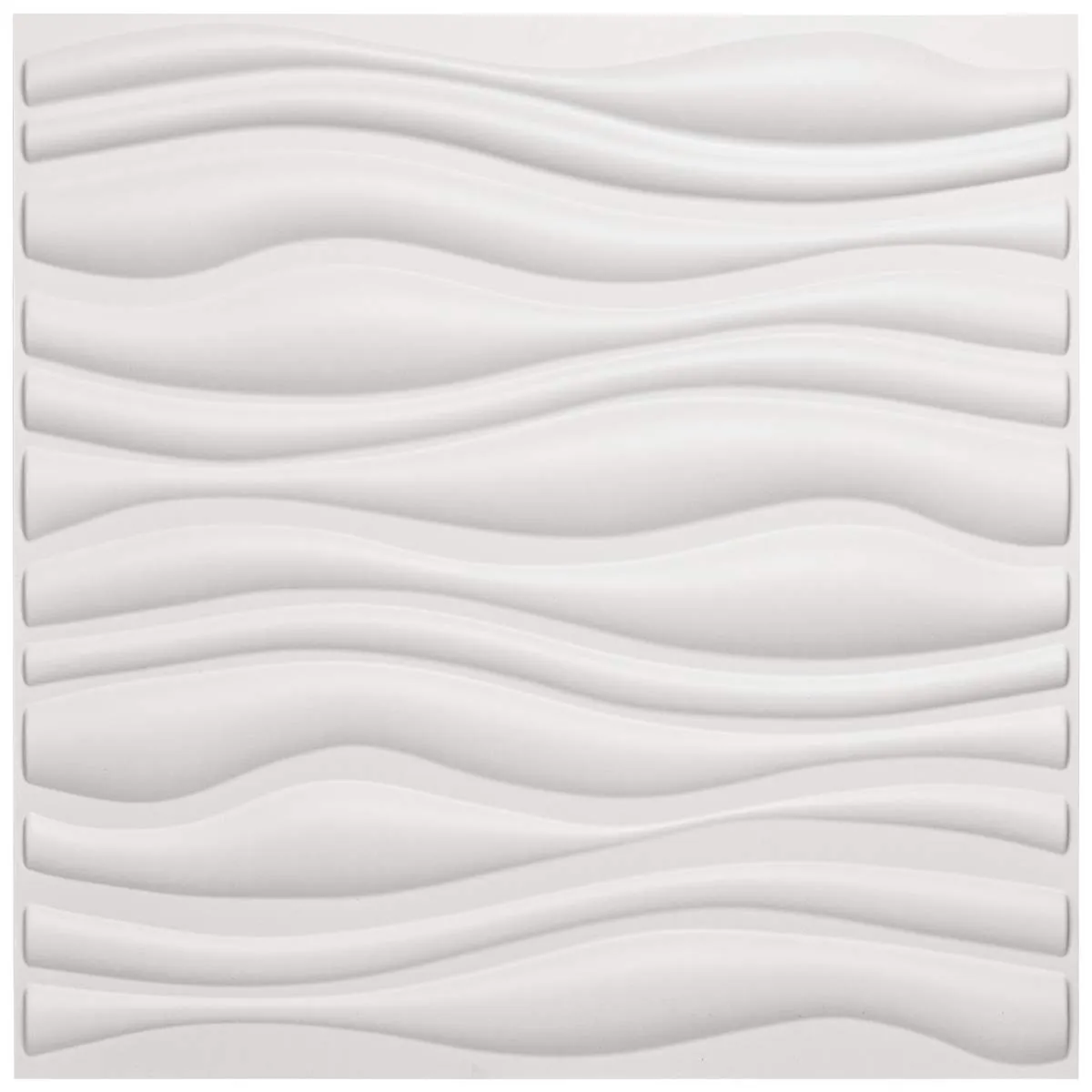 Art3d 50x50cm White Wall Panels PVC Wave Board Textured Soundproof for Living Room Bedroom (Pack of 12 Tiles)