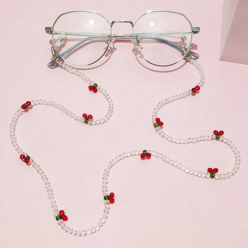Crystal Cherry Glasses Chain With Transparent Beads And Pearl Accents Stylish Neck Straps For Sunglasses Chain Men And Lanyards From Jewelrysky1388 3.56 DHgate.Com