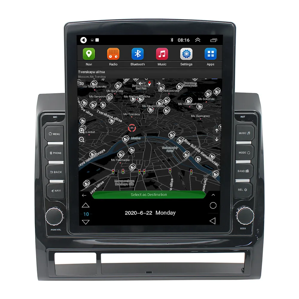 Android Tesla écran Vertical voiture Dvd Gps Radio lecteur Navigation pour TOYOTA TACOMA avec Bluetooth Wifi prise en charge Carplay