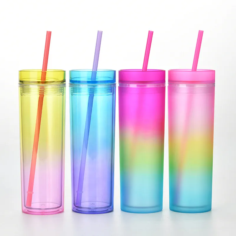 Clear Plastic Tumbler With Straw, Gradient Acrylic... From Zw_network,  $3.86 | DHgate.Com