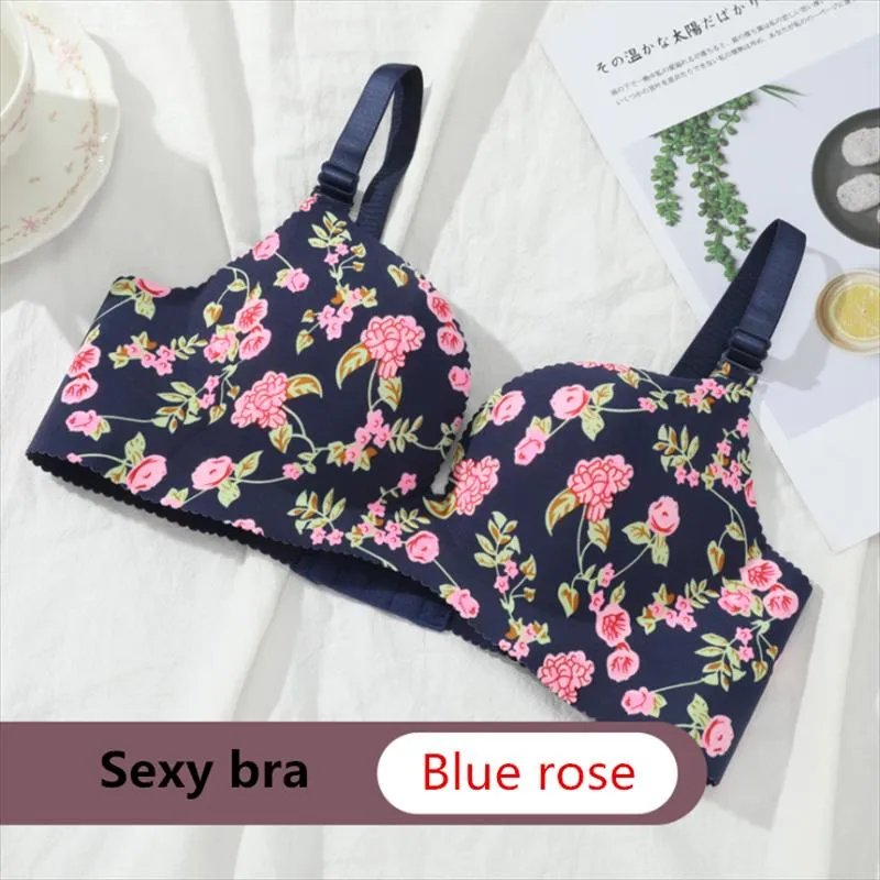 Bras Sexy Lingerie Flower Print Gathered Women Floral Push Up Seamless Bra  Underwear From 9,38 €
