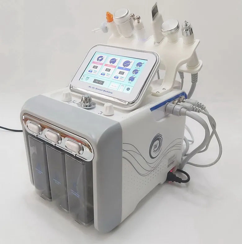 Dermabration Hydra Dermabrasion Machine 산소 제트 피부 세정 수력 피부 해소 수경 안면 기계 6 in 1 물 껍질 링 장치