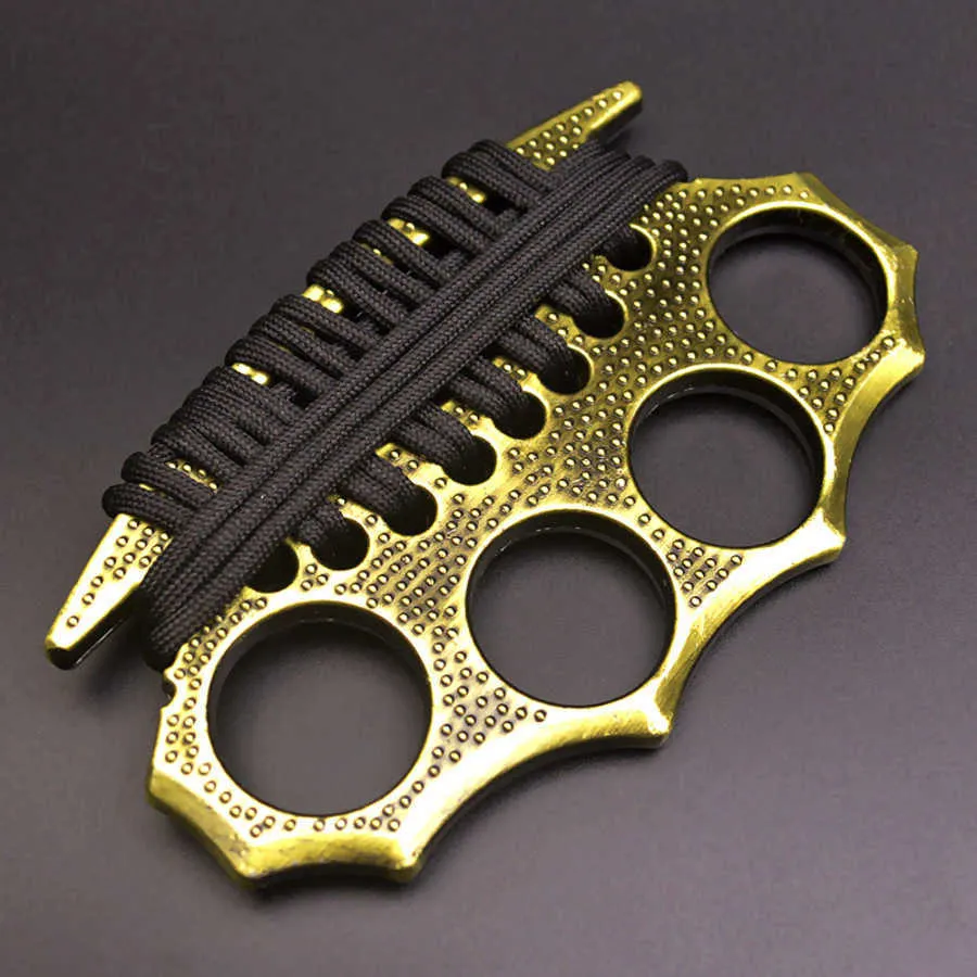 Yeller Iron Four Finger Self Designer Tiger Boxer Clasp Brace Ring Defense Equipment