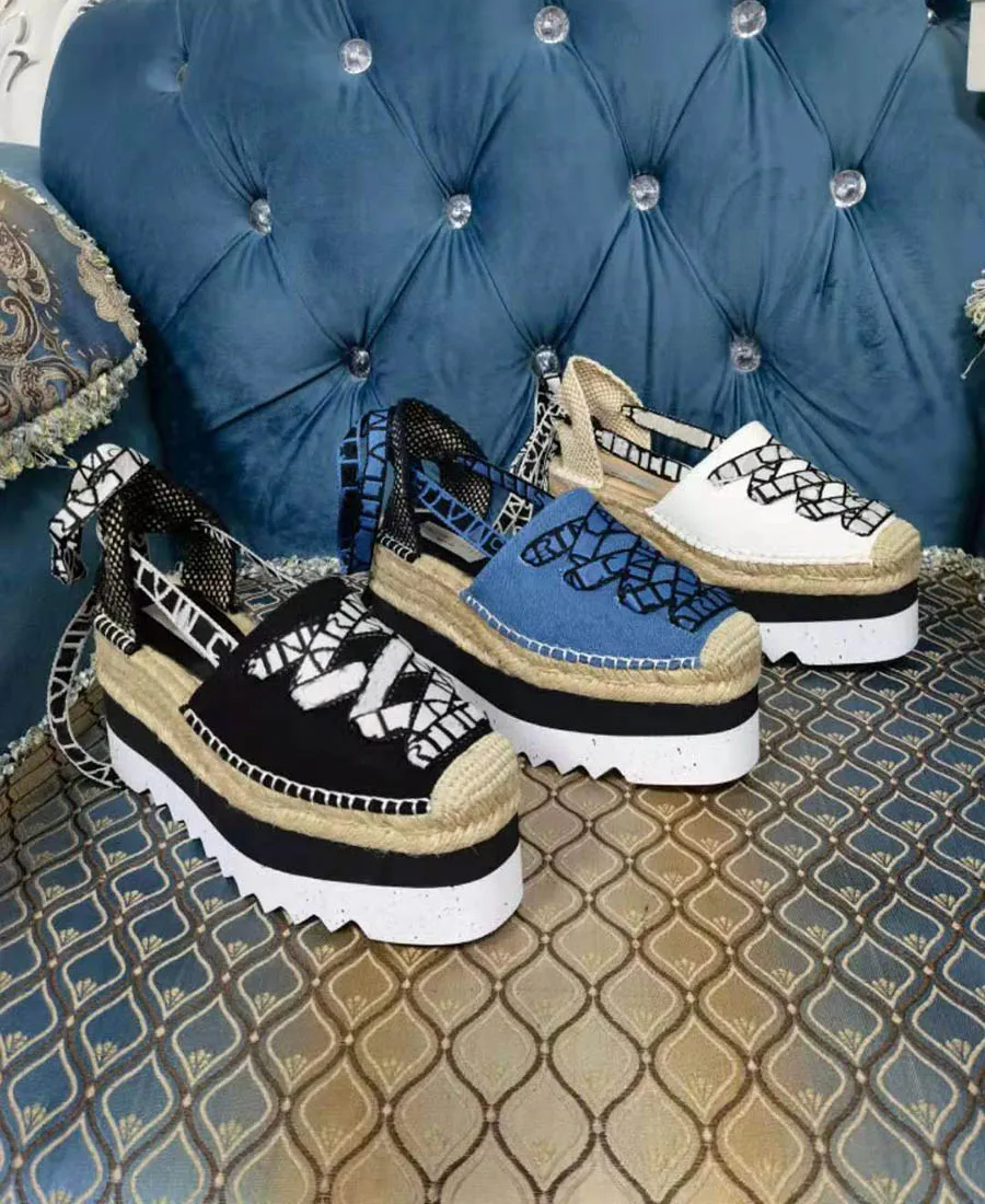 Stilista Nuove Signore Scarpe Da Sera Intrecciate A Mano In Paglia