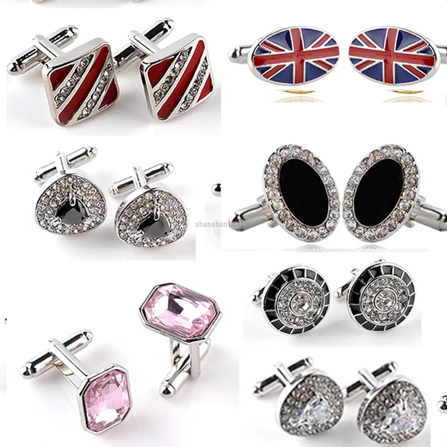 Diamond Cross Sign Cuff Links Emaliki Mankiety Mankiety Business Mankiet Linki dla mężczyzn biżuterii mody Will i Sandy