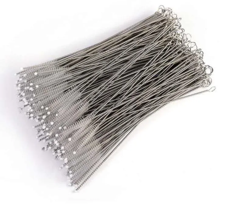 100X cepillos para limpieza de tuberías, cepillo de paja de nailon, agua potable, herramienta de limpieza de quemador de plástico de acero inoxidable, 17cm, 24cm opcional