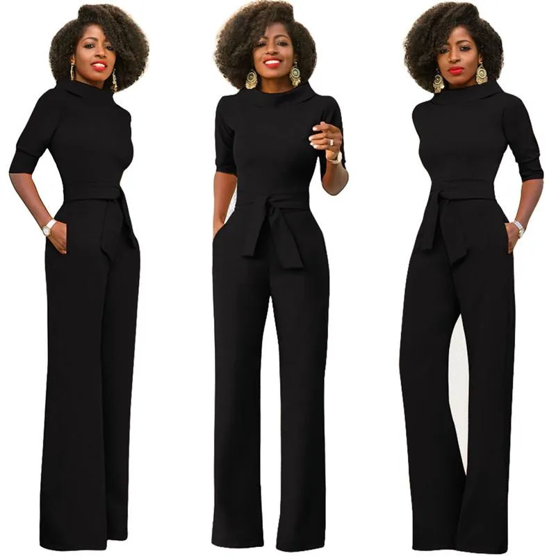 Elegant Formal Romper Plus Size With Half Sleeves, Pockets, And