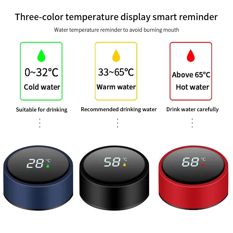 500ML Smart Water Bottle Led Vacuum Flask Digital Temperature Display Stainless Steel Coffee Thermal Mugs Intelligent Insulation Cups