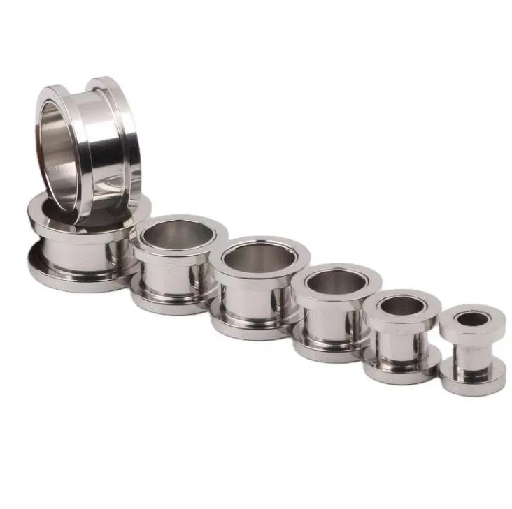 100Pcs/Lot Mix 2-10Mm Cheap Jewelry Stainless Steel Screw Ear Plug Flesh Tunnel Piercing Body Jewelry