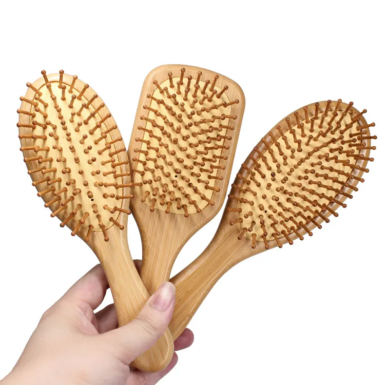 Wood Hair Comb Bamboo Airbag Massage Comb Carbonized Solid Wood Bamboo Cushion Anti-static Hair Brush Comb