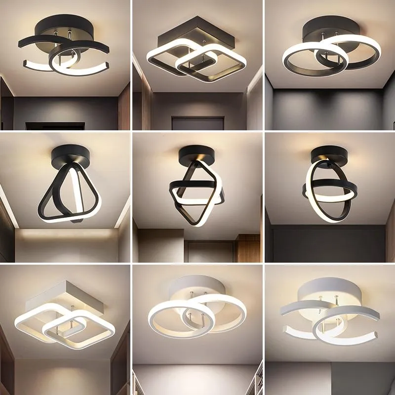 Luzes de teto moderno LED lâmpada de lâmpada decorativa de alumínio lâmpada de jantar sala de estar quarto lustre lamparas de techo