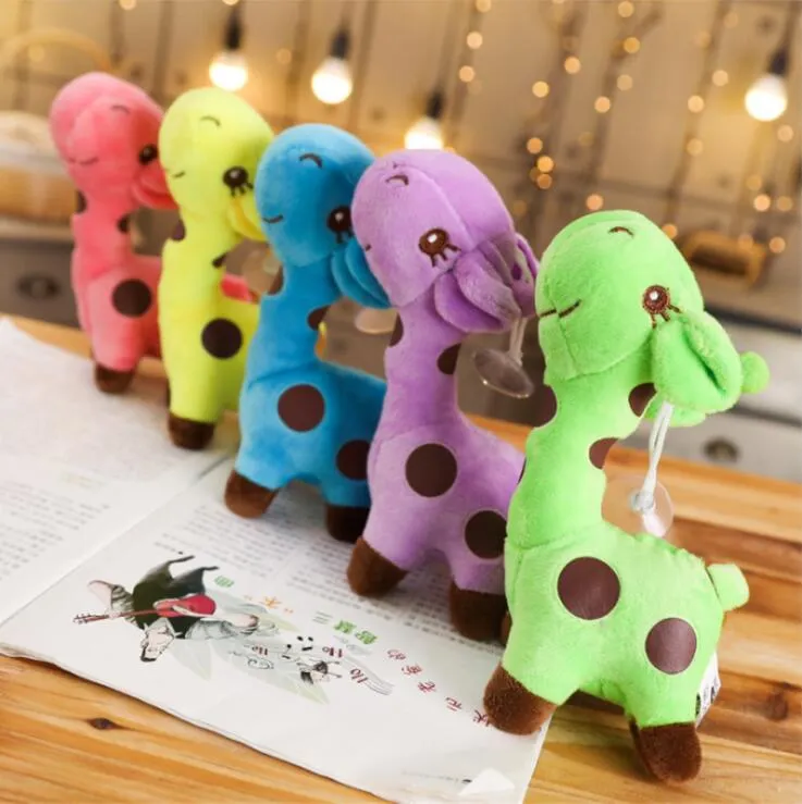 Cartoon Animals giraffe plush toy doll crystal super soft short plushs color polka dot deer dolls children's day birthday gift