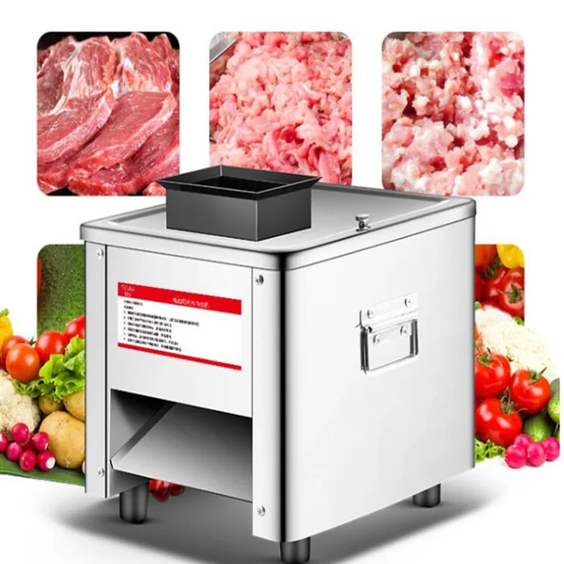 BEIJAMEI Automatische Fleisch- und Gemüseschneidemaschine, elektrischer Fleischschneider, 850 W, kommerzielle Fleischschneider-Schneidemaschinen
