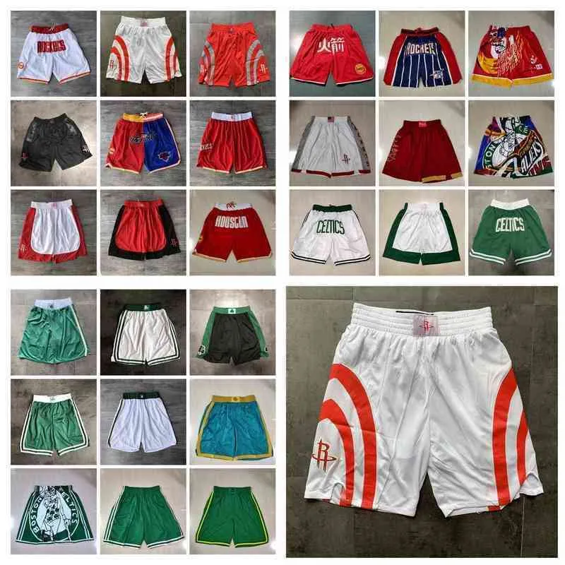 Shorts pour hommes Shorts de basket-ball pour hommes Just Don Co-Branded Short Stripe Version régulière Hip Pop Sport Wear Pantalon avec poche Zipper Pantalon de survêtement Rouge Blanc