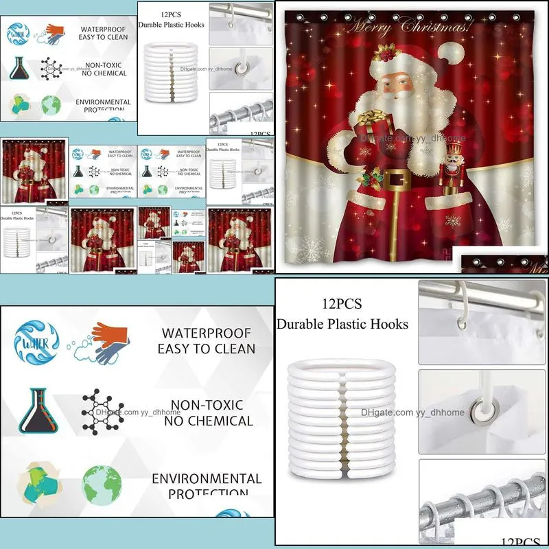 Shower Curtains Merry Christmas Dreamlike The Santa Claus Waterproof Polyester By Ho Me Lili Curtain Bathroom Decor