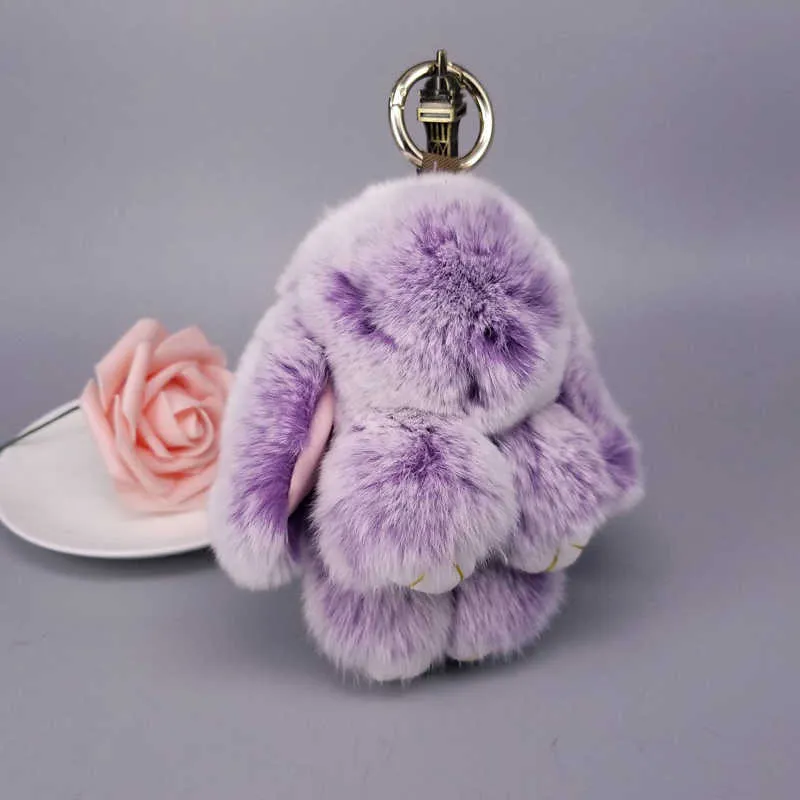 Fluffy Rabbit Keychain Cute Animal Plush Keychain, Soft Faux Fur